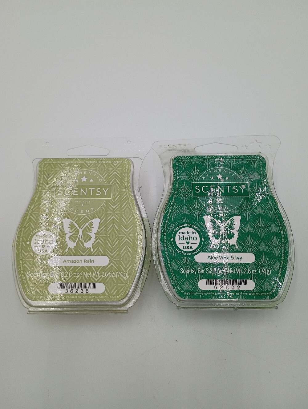 Scentsy wax melts. Lot of 2. Amazon Rain and Aloe Vera & Ivy